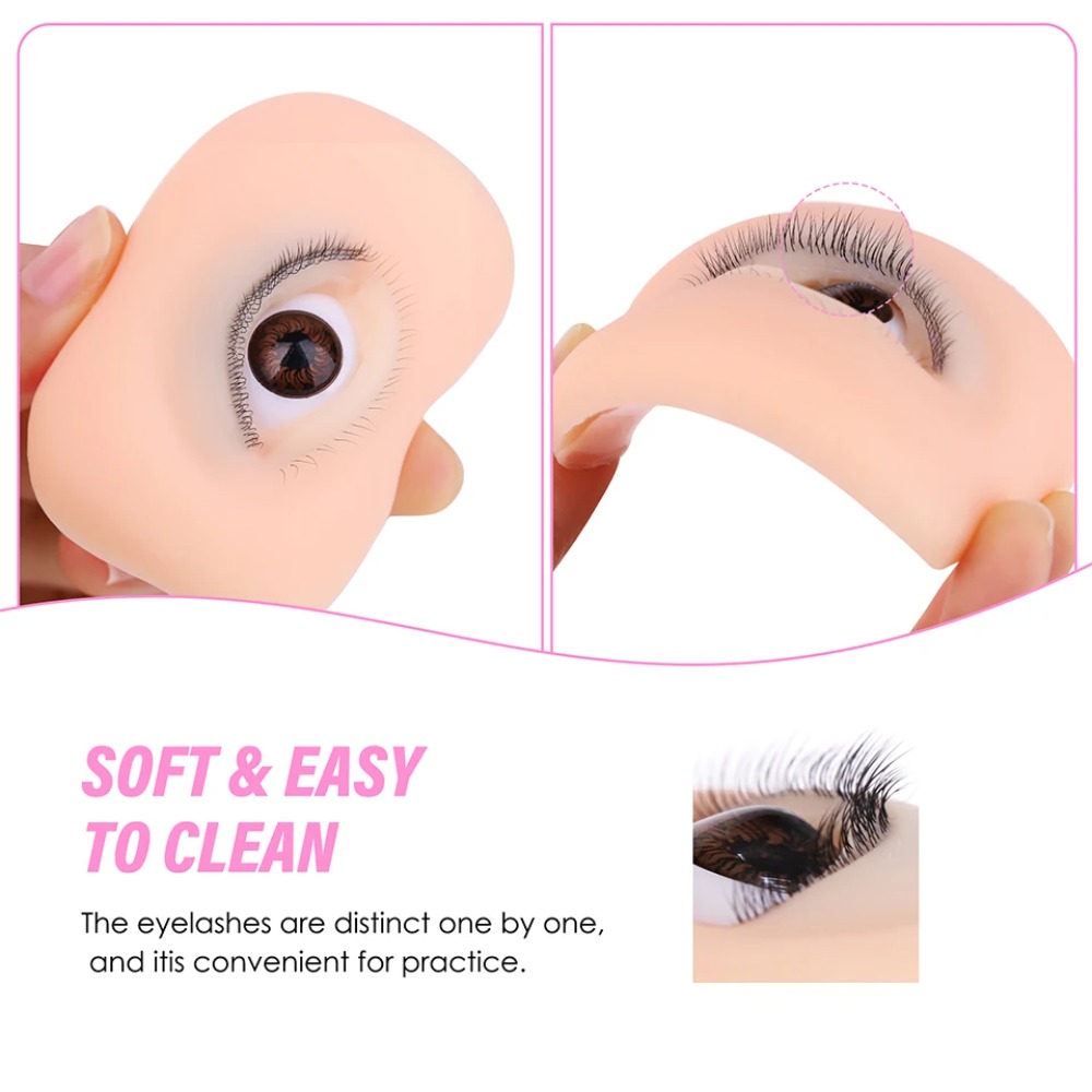 Eyelash Extension Doll Eye - 3 Layers Reusable Lashes Silicone Mannequin