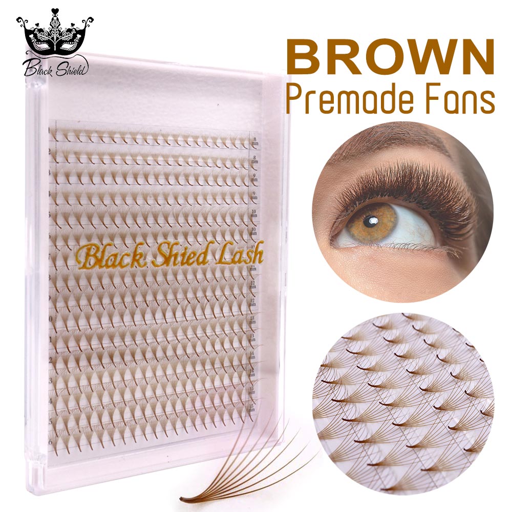 Eyelash Extension Russian Volume - 320 Colored Pointy Base Brown Premade