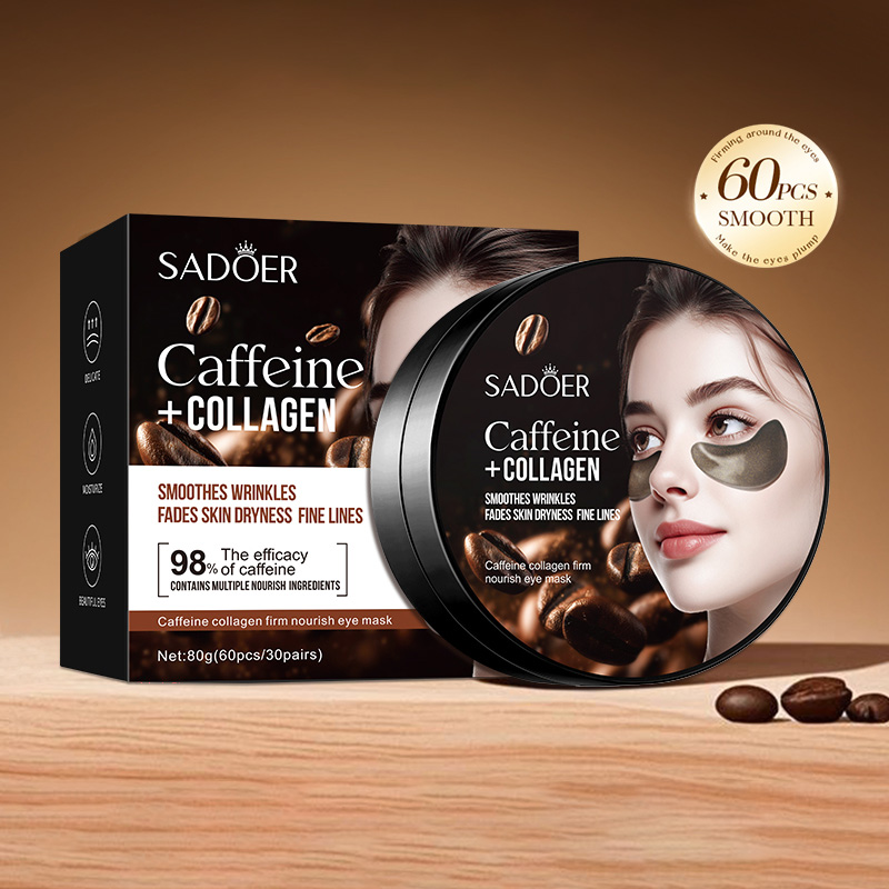 Eye Pad Collagen - 60pcs SADOER Caffeine Crystal Collagen Eye