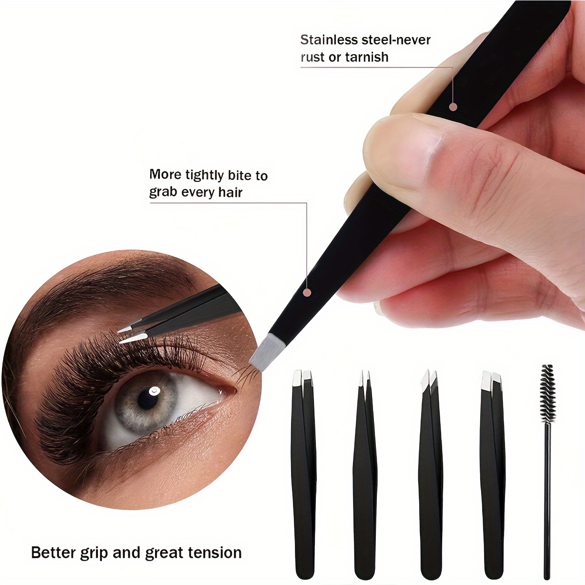 6pcs Eyebrow Tweezer Set with  - Lash Primer Cleanser review and price