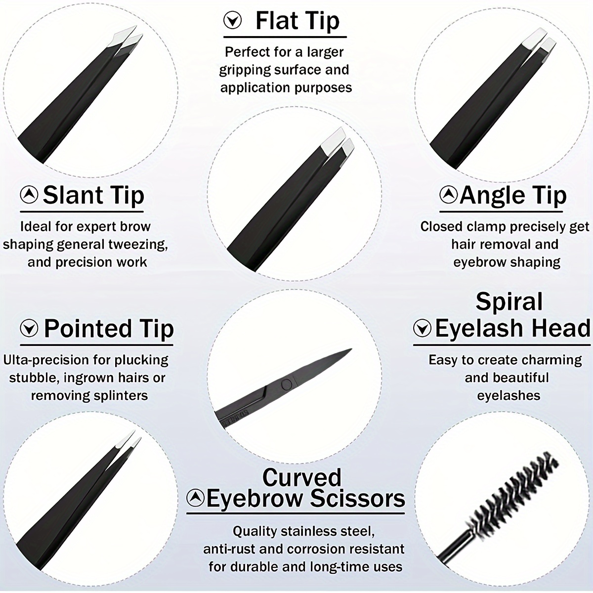 6pcs Eyebrow Tweezer Set with  - Lash Primer Cleanser review and price