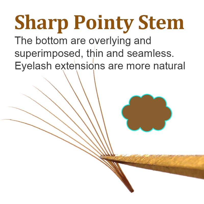 320 Colored Pointy Base Brown  - Eyelash Extension Russian Volume review and price