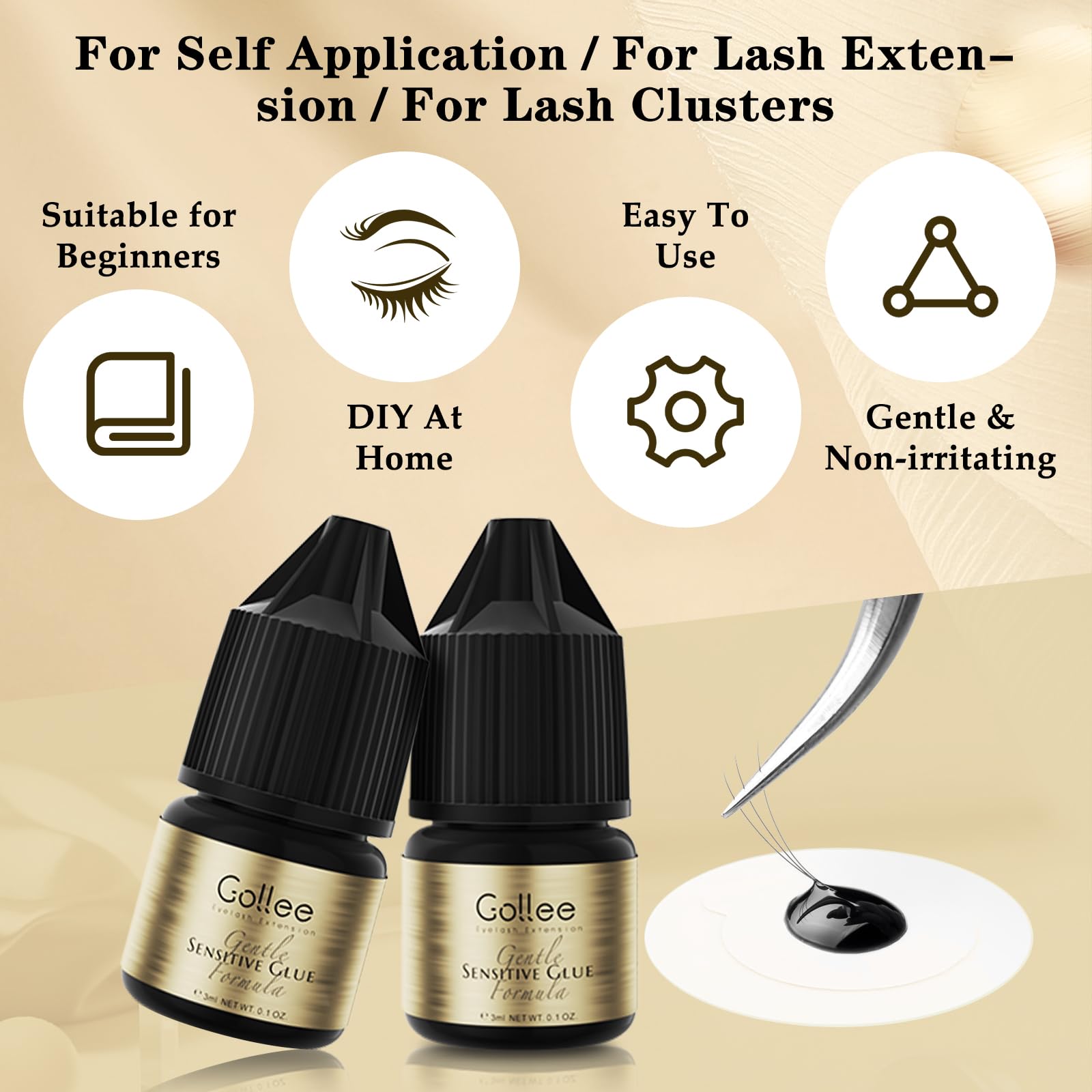 Gollee Eyelash Adhesive Cluste - Eyelash Extension Glue For Sensitive Eyes review and price