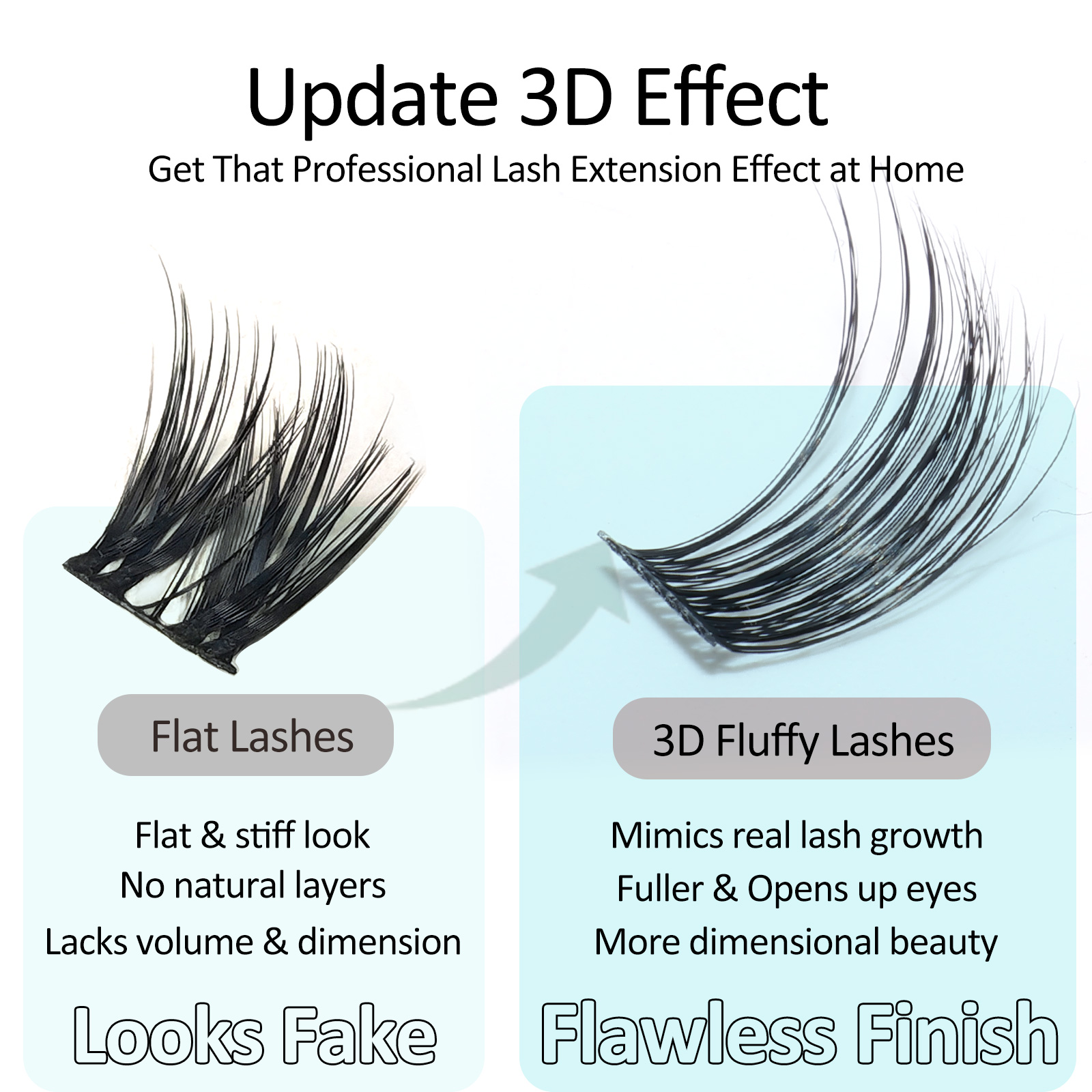 Mscici Lashes Clusters Curl 3D - Eyelash Extension Doll Eye review and price