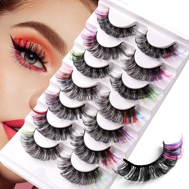 7 Pairs Colorful False Eyelash - Eyelash Extension Russian Volume review and price