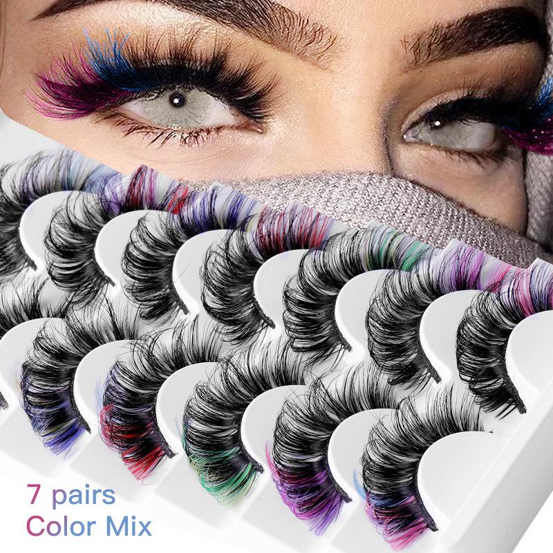 7 Pairs Colorful False Eyelash - Eyelash Extension Russian Volume review and price